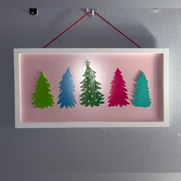 Target Pink Wood Christmas Tree Sign / Picture - Picture 9 of 15